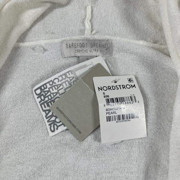 Barefoot Dreams Sweater Womens Small Wrap Pockets Cozychic Ultra Lite Ivory - Picture 4 of 16